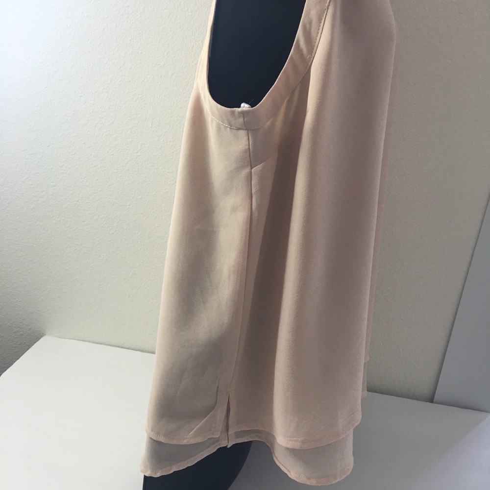 Monteau Los Angeles Peach Halter Top with White Lace Trim Size L - Picture 6 of 8